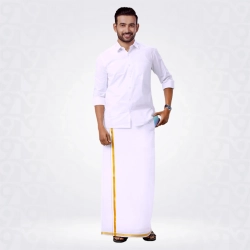 Velcro Adjustable White Lungi